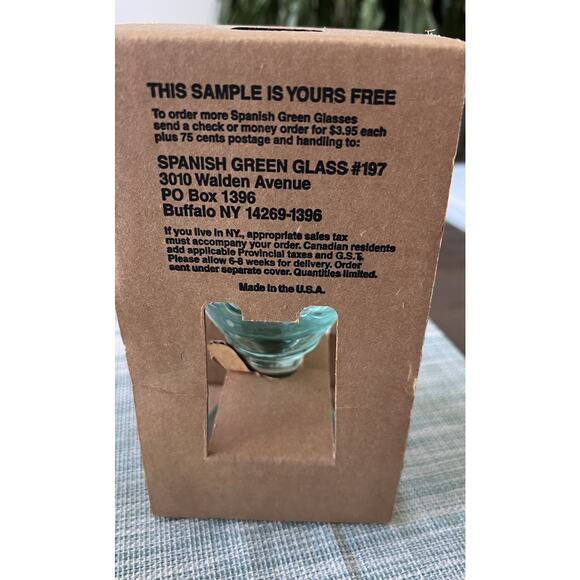 Vintage Libbey Spanish Green Glass Orchard #197 Goblet NEW Deadstock 16oz - Picture 5 of 6